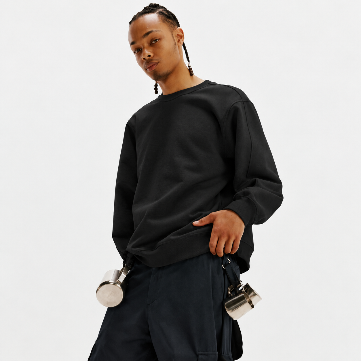 Line Sweatshirt BLACK 2
