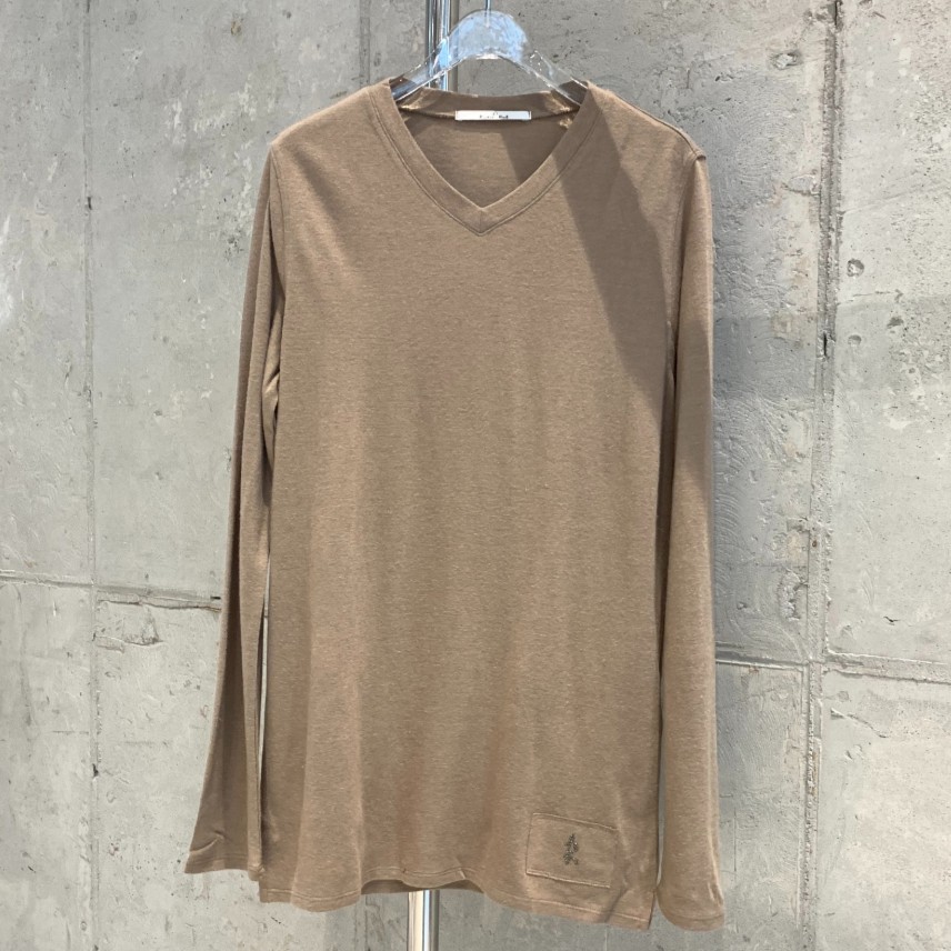Rookie Angora V-Neck T-Shirt BEIGE 6
