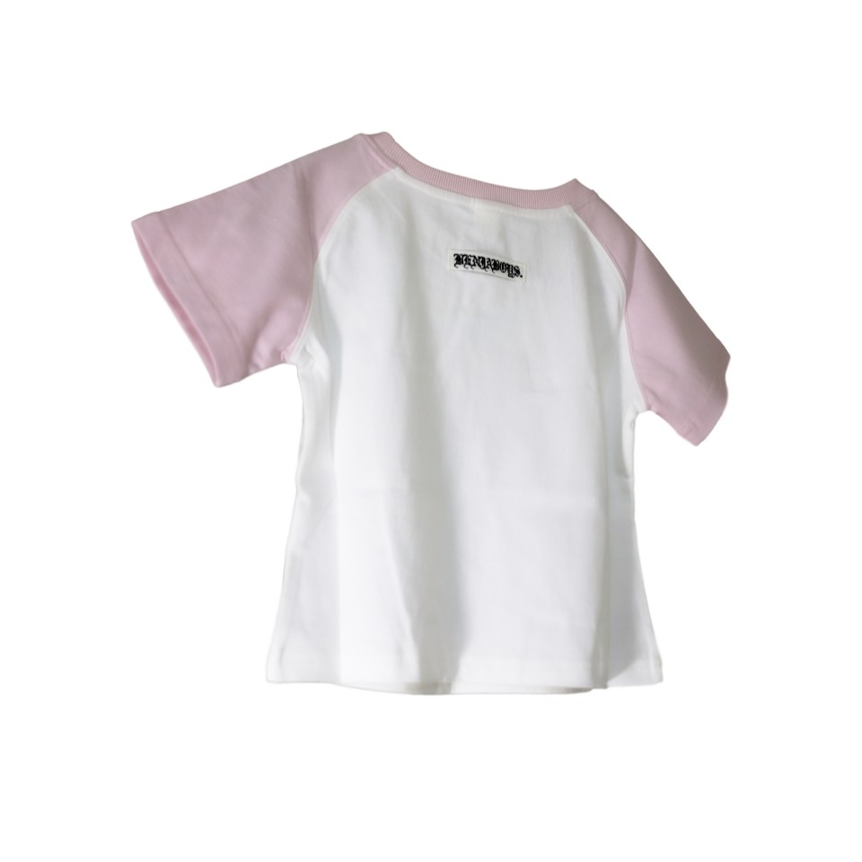 Heart Graphic Cropped Raglan T-Shirt White 5