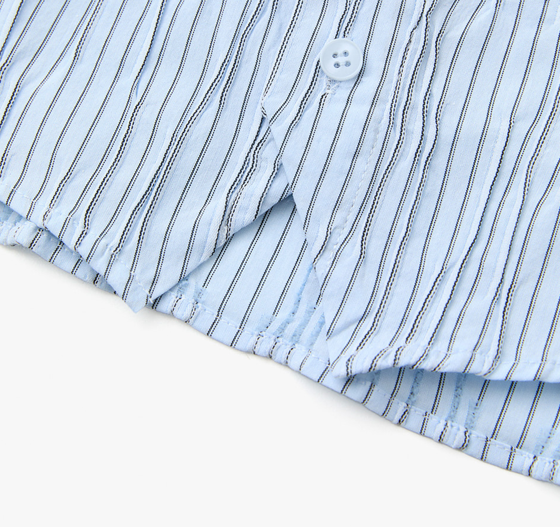 STRIPE CROP SHIRT SKY 5