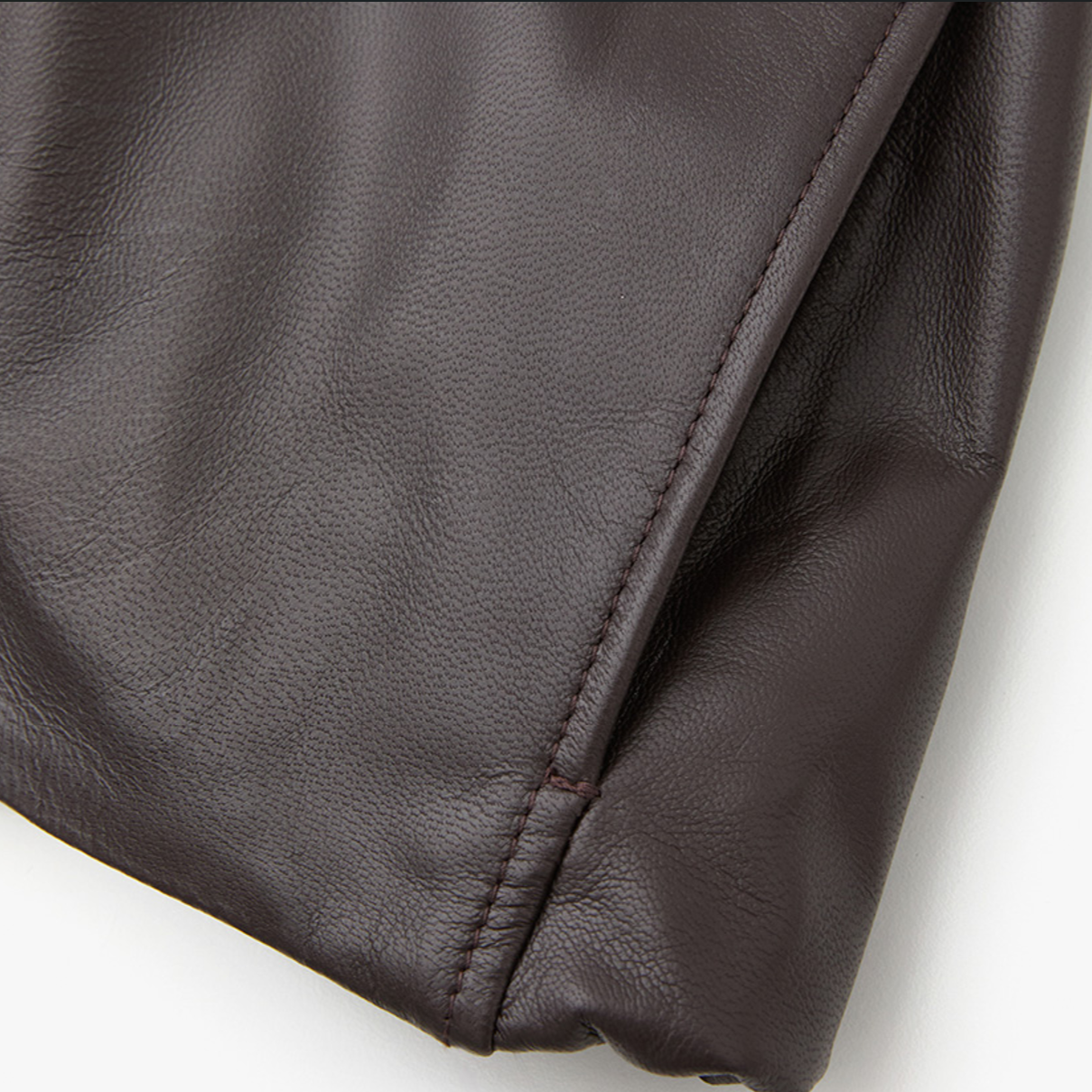 GATHERED LEATHER JACKET BROWN 5