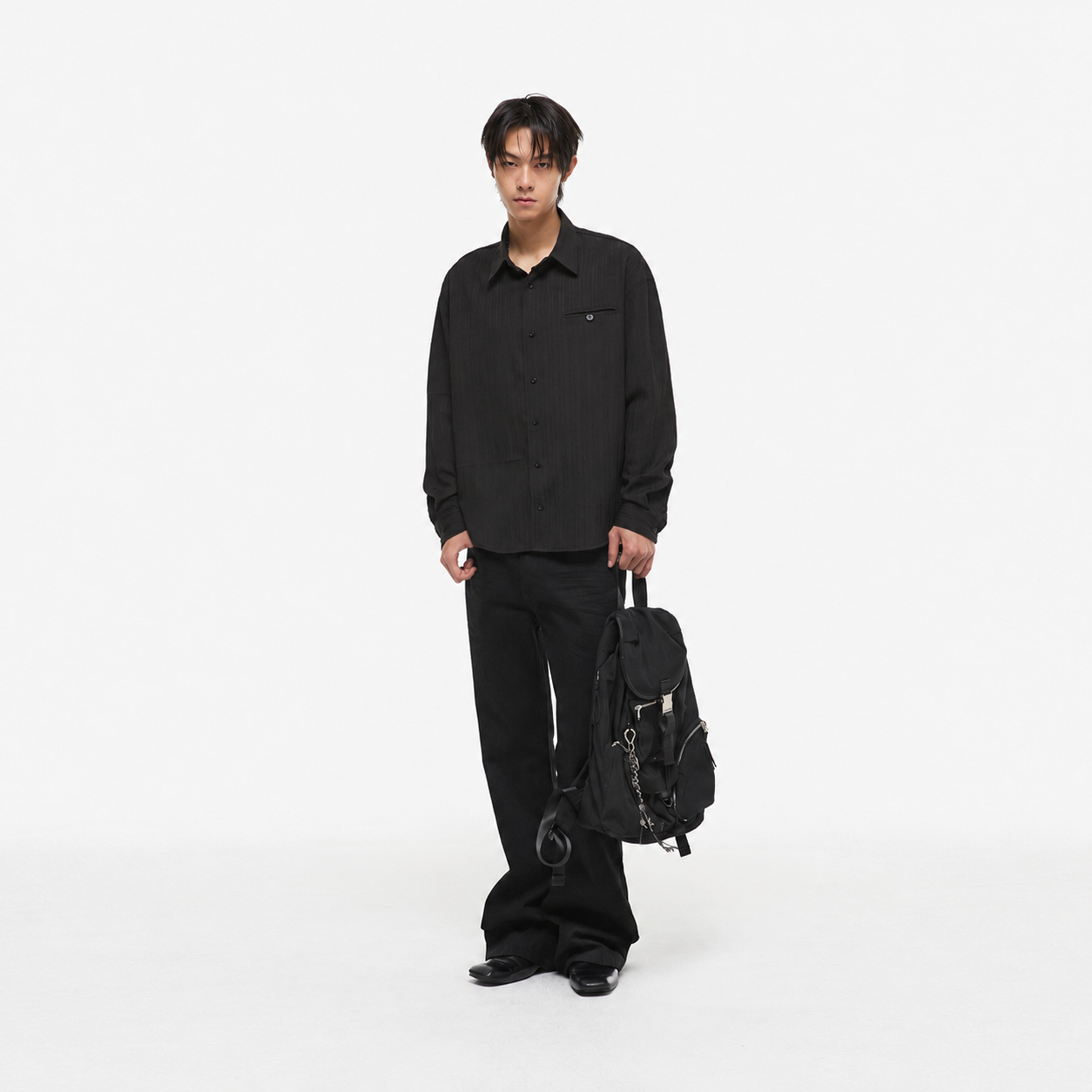 Slab Stripe Shirt BLACK 5
