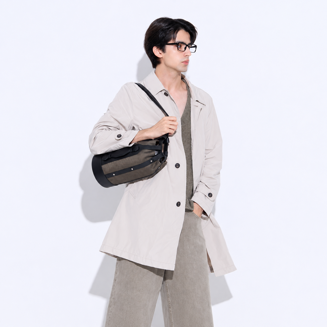 Libre Cage Bucket Bag-Shadow Black 7