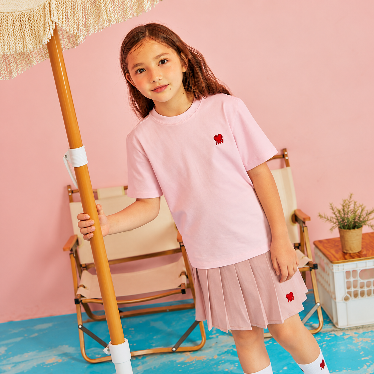 Zigzag Heart Logo T-Shirt PINK 2