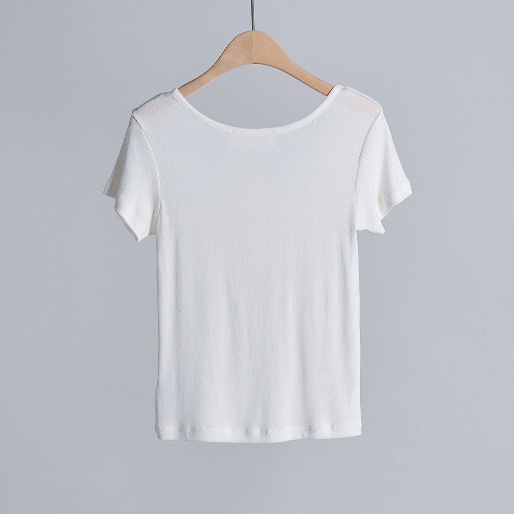 u-neck loveyou short sleeve t-shirt Ivory 5