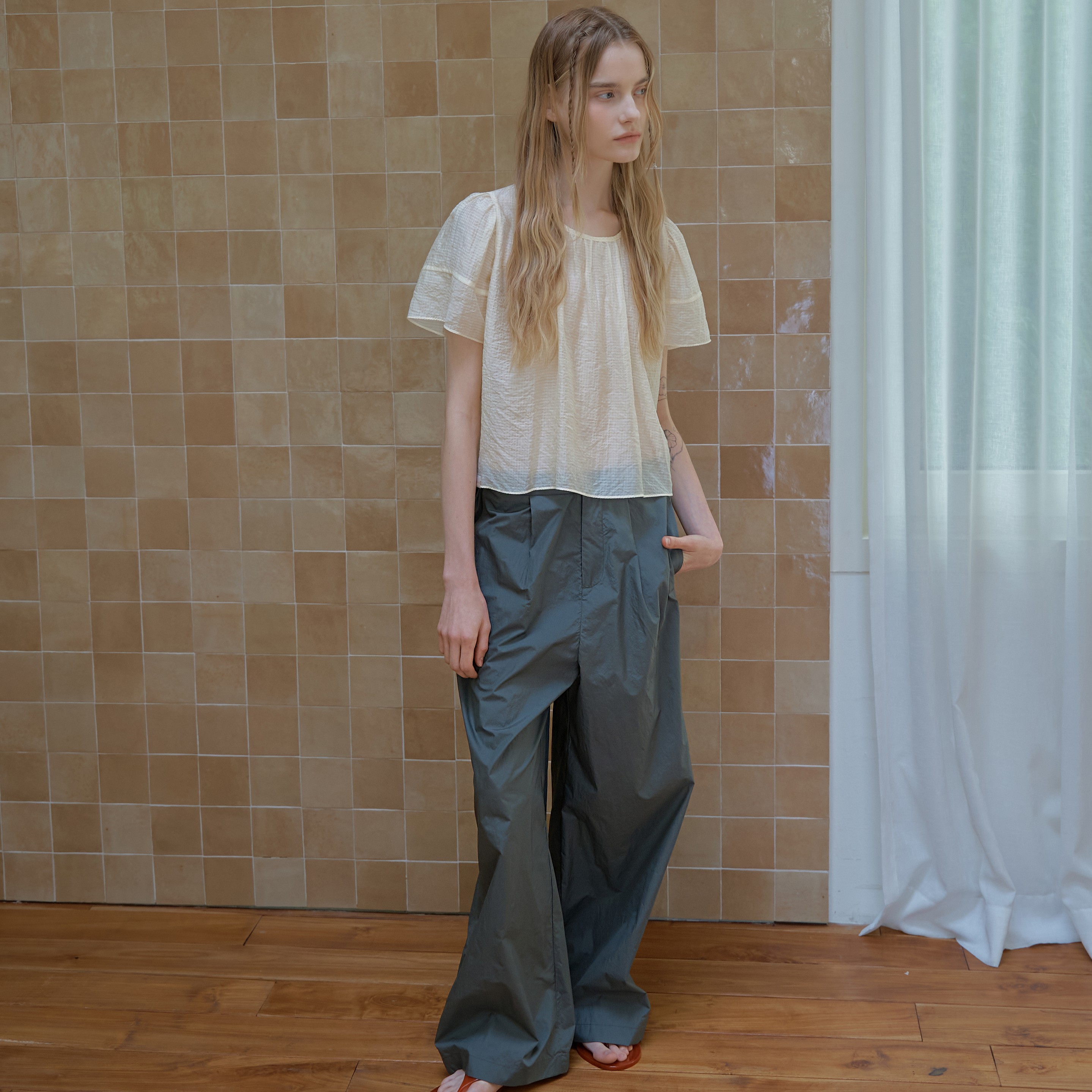 cozy wrap pants Khaki 5