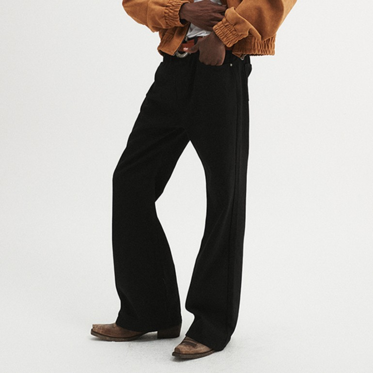 Signature Flare Denim Pants BLACK 4