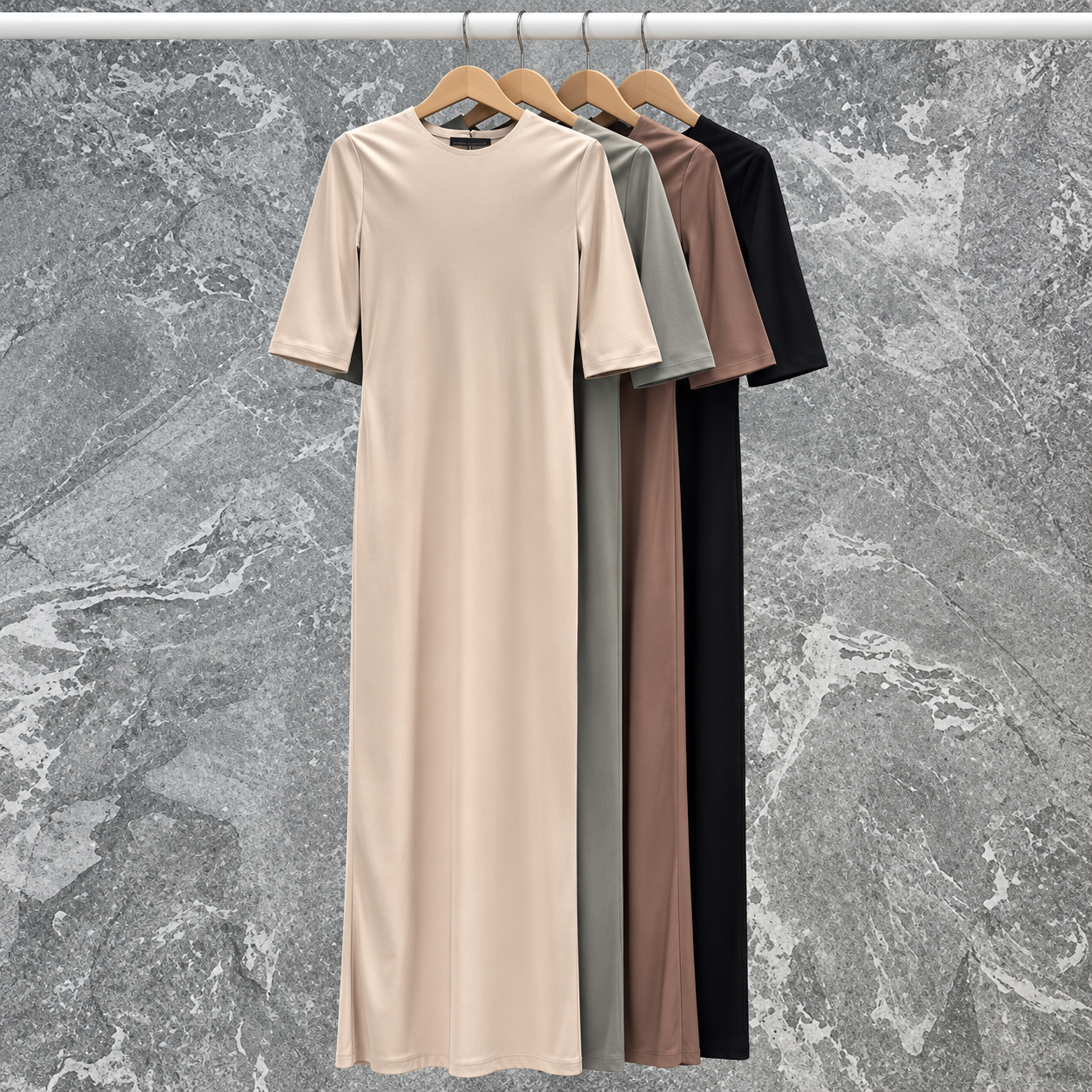 Backless Satin Slim Dress KHAKI 5