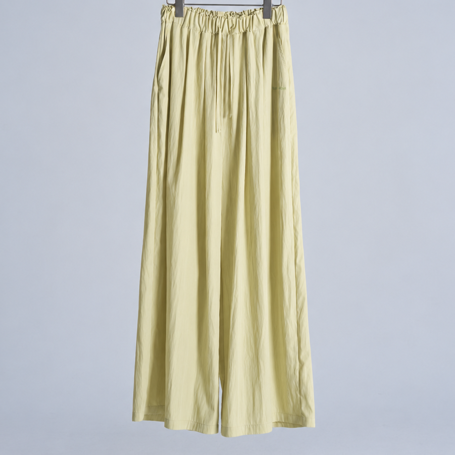 easy wide banding pants-Lime 4