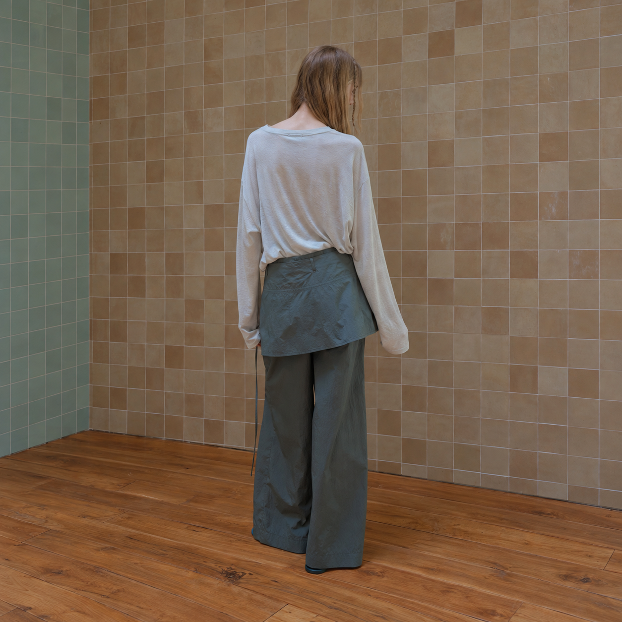 cozy wrap pants Khaki 2