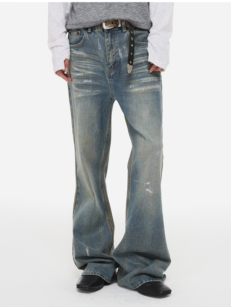 Legacy Coated Flare Denim Pants BLUE 3