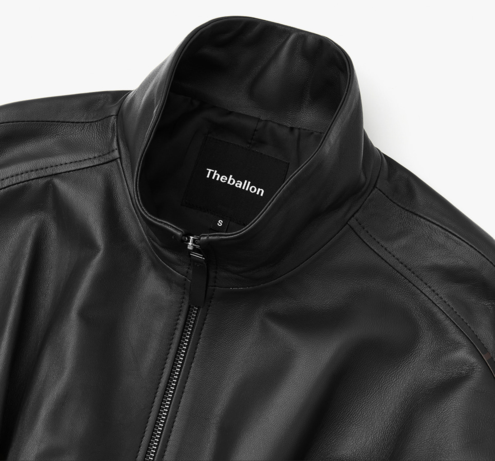 GATHERED LEATHER JACKET BLACK 5