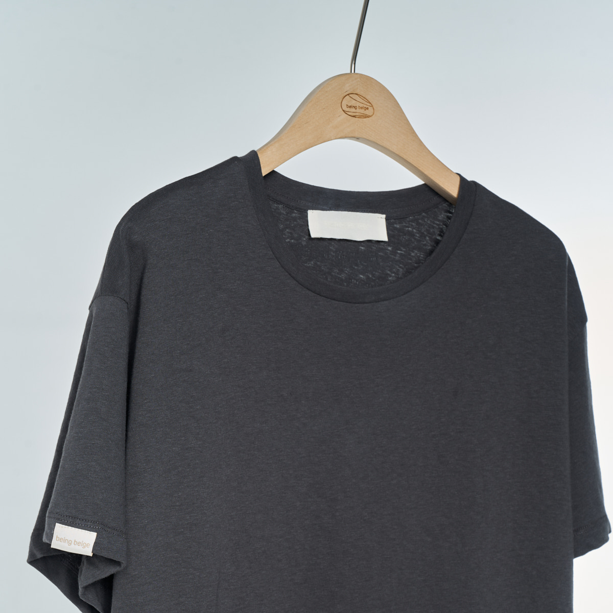 basic lettering t-shirt Charcoal Grey 7