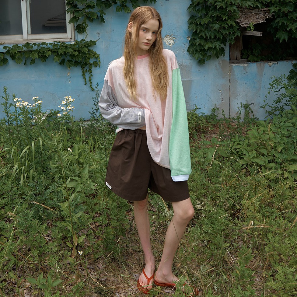 multi color block stripe t-shirt Pink 4