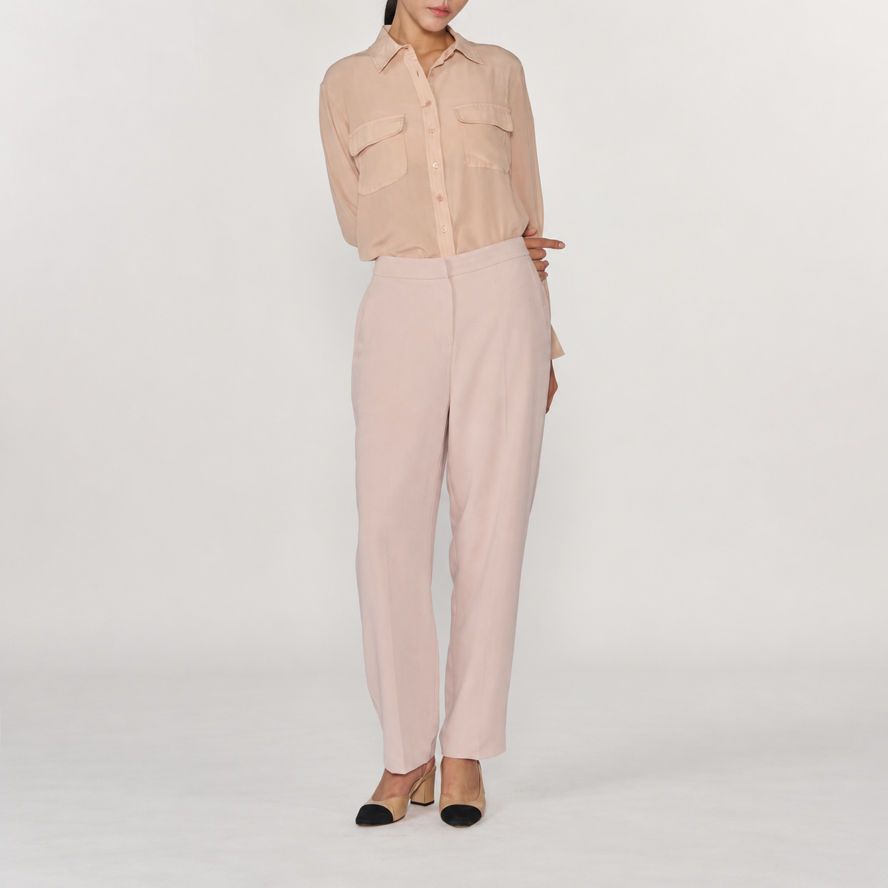 Simple Back Elasticated Slacks PINK 2