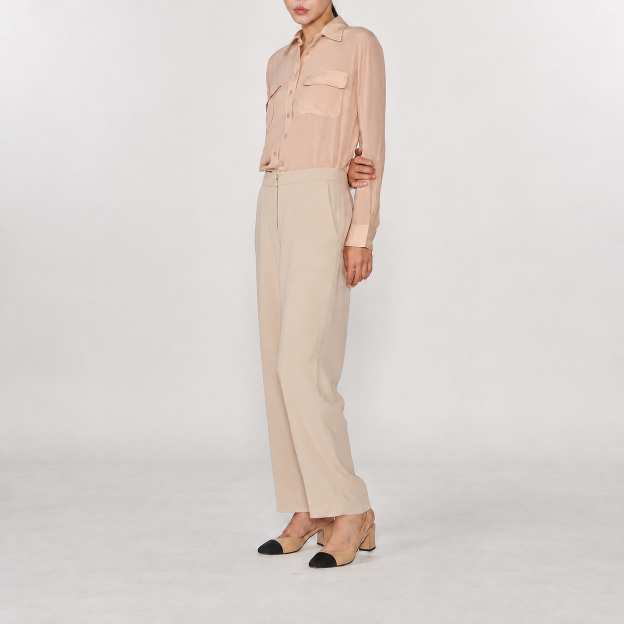 Simple Back Elasticated Slacks BEIGE 2