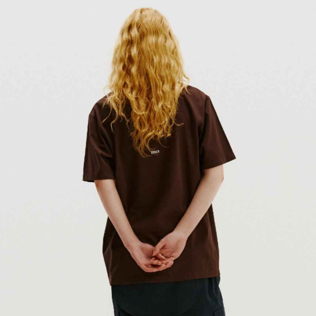 ラウンドネックTシャツ-茶色 (BRW) 3