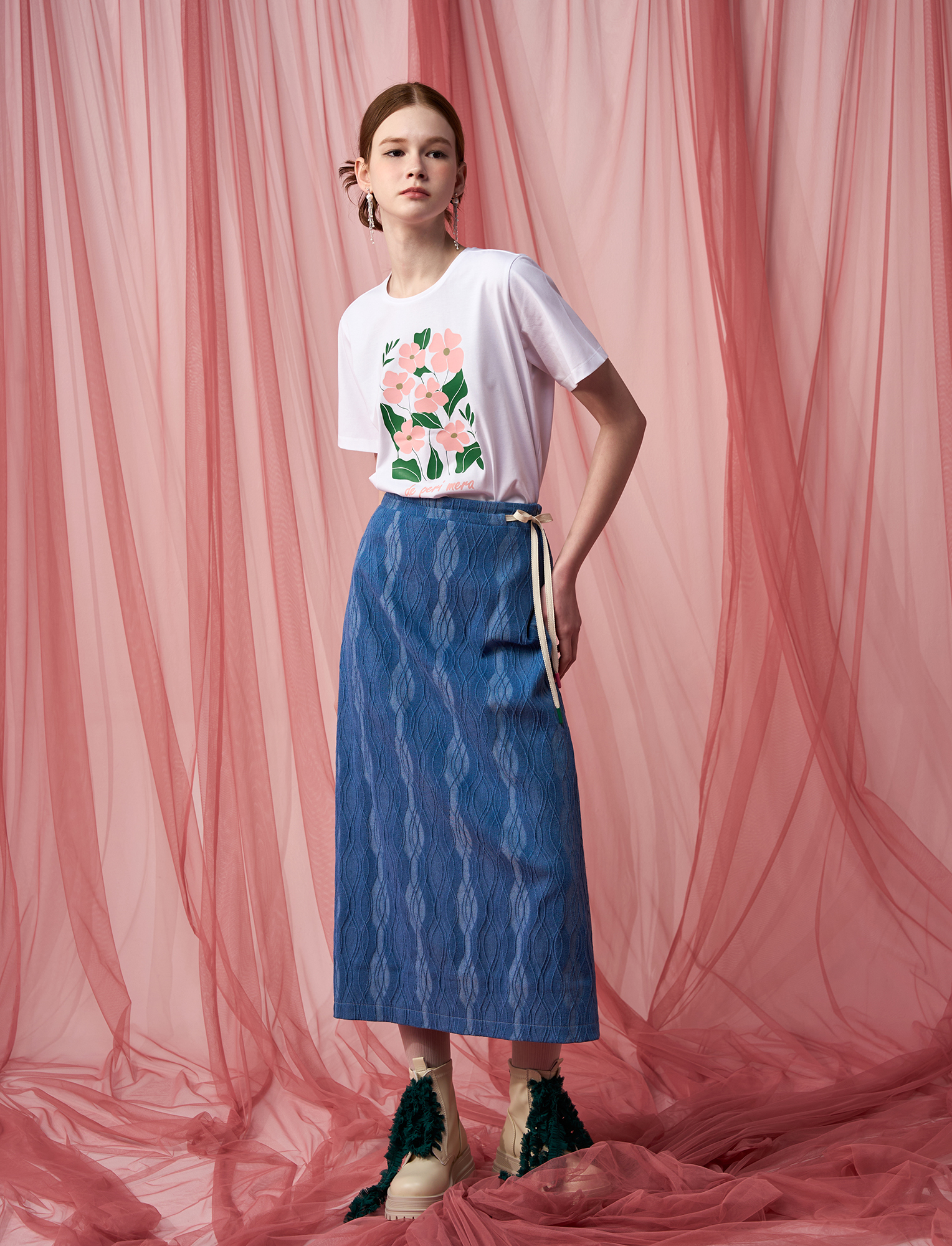 Zahara Denim Midi Skirt 3