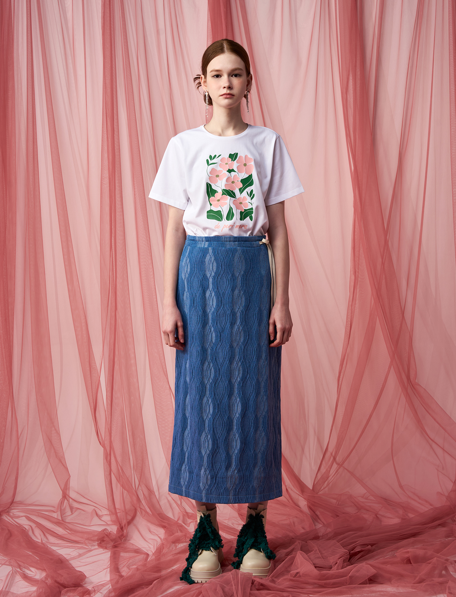 Zahara Denim Midi Skirt 4