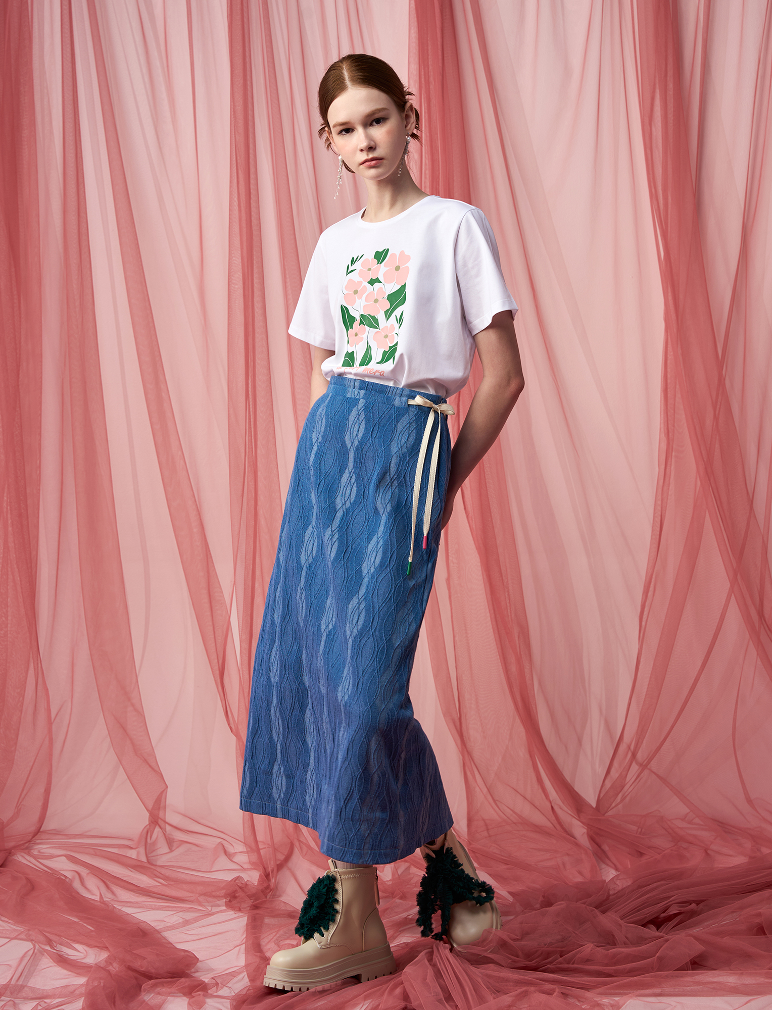 Zahara Denim Midi Skirt 6