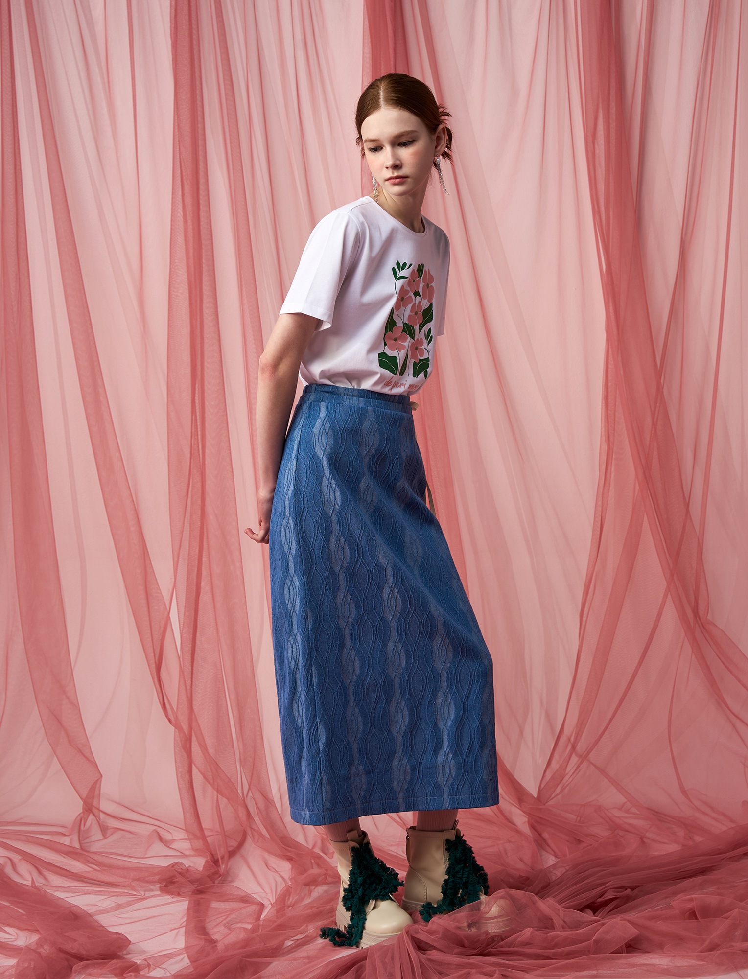 Zahara Denim Midi Skirt 8