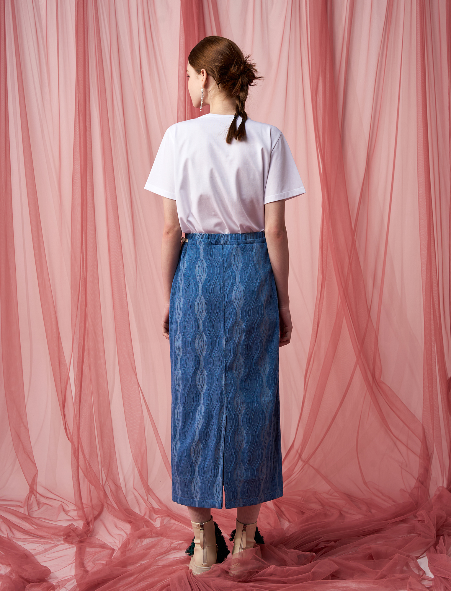 Zahara Denim Midi Skirt 9
