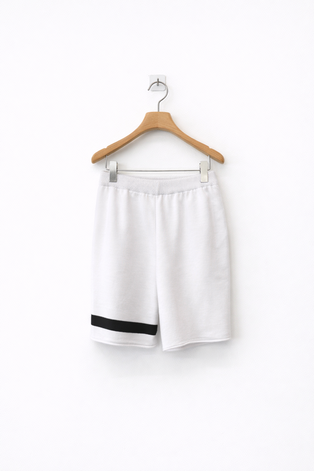 Contrast Detail White Shorts-WHITE 5