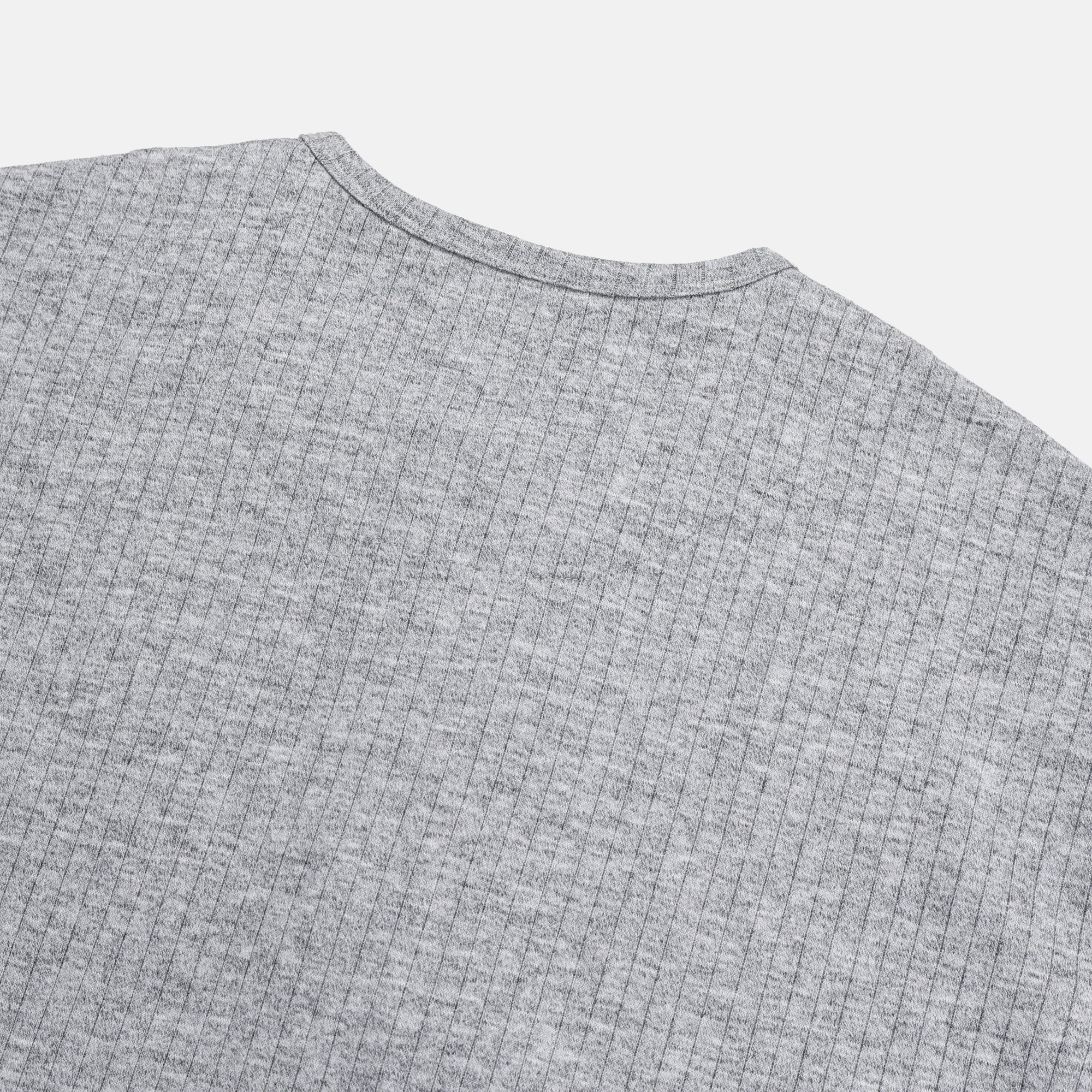 Sleeve Ribbed Henley Neck Long Sleeve T-Shirt 2