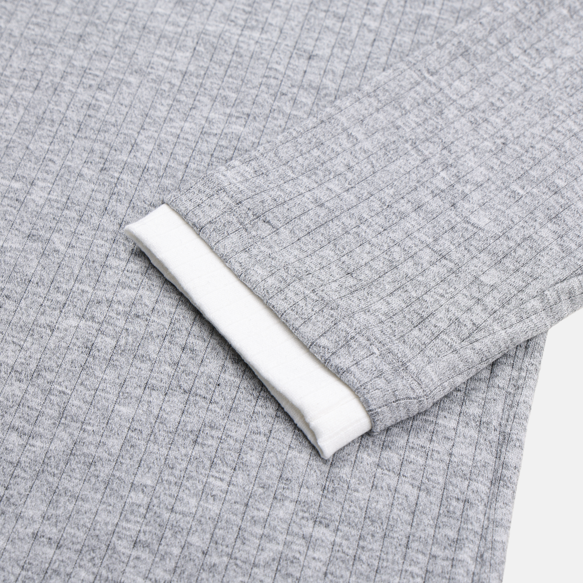 Sleeve Ribbed Henley Neck Long Sleeve T-Shirt 3