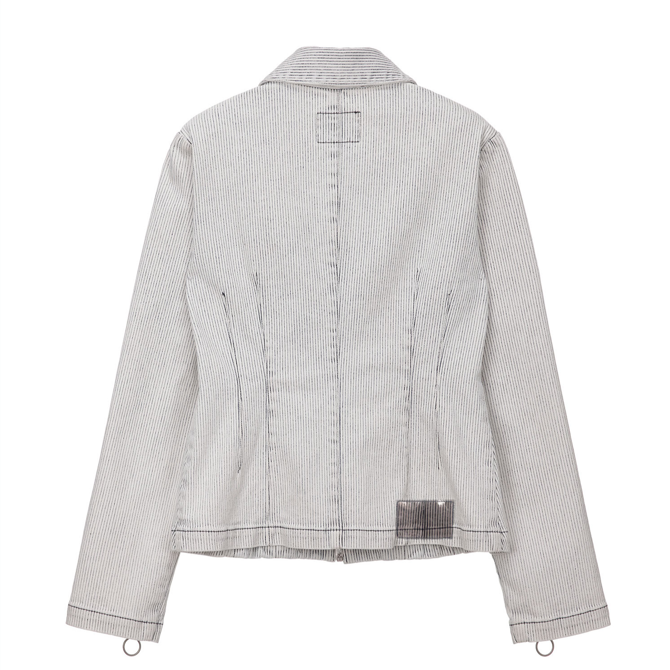 STRIPE ZIP DENIM JACKET-GRAY 5