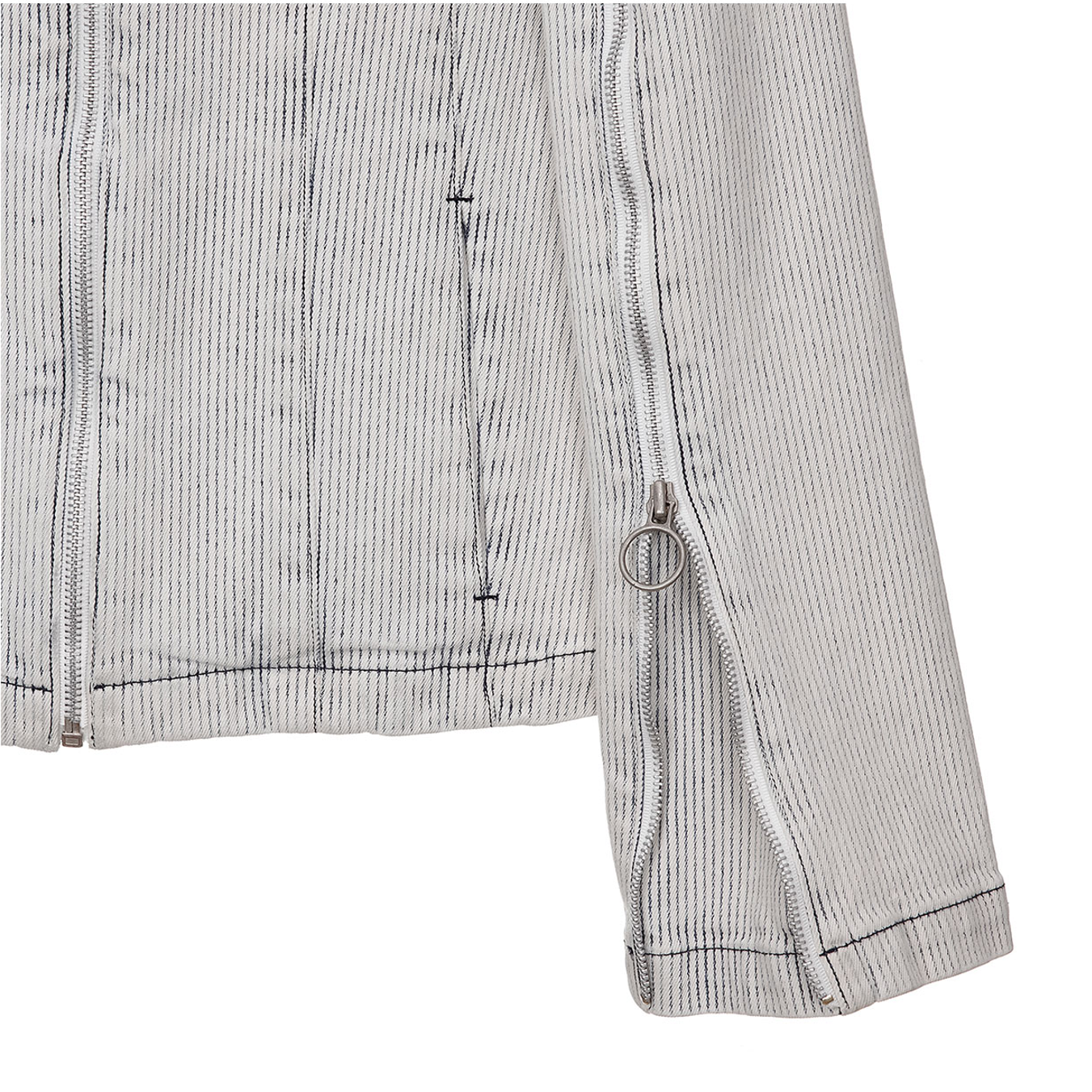 STRIPE ZIP DENIM JACKET-GRAY 7