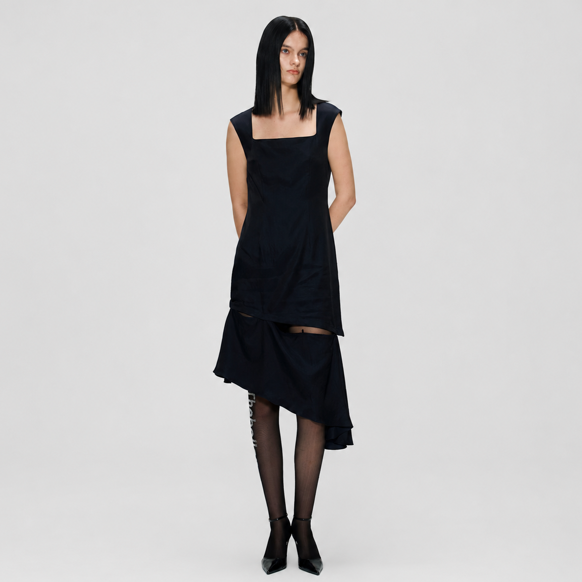 SATIN TWO-WAY ONEPIECE-NAVY 2