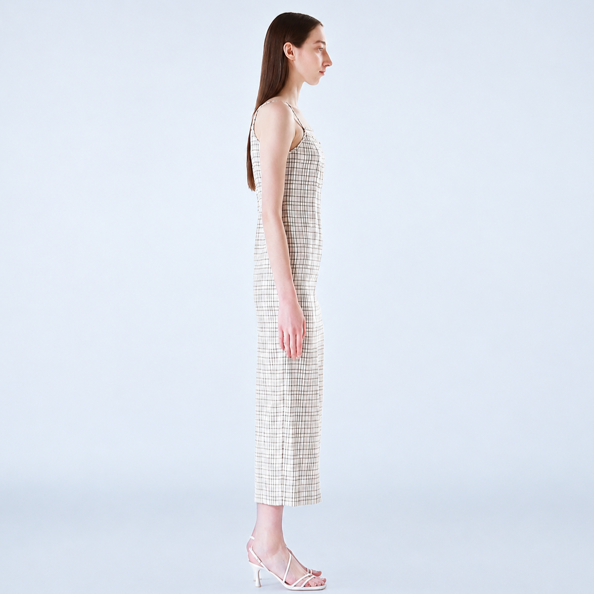 CHECK STRAP SLIP ONEPIECE-WHITE 2
