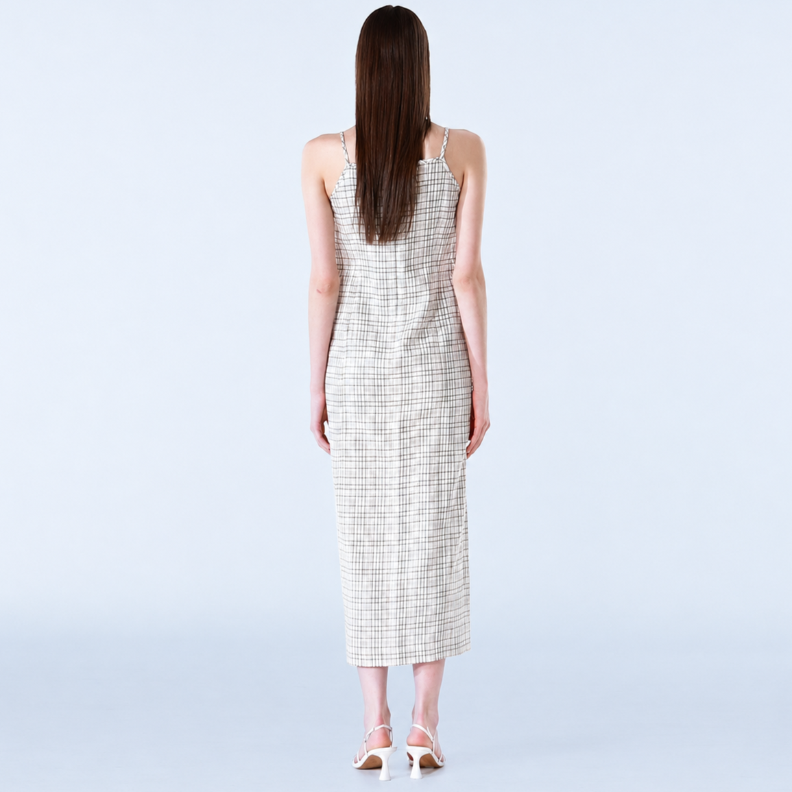 CHECK STRAP SLIP ONEPIECE-WHITE 3