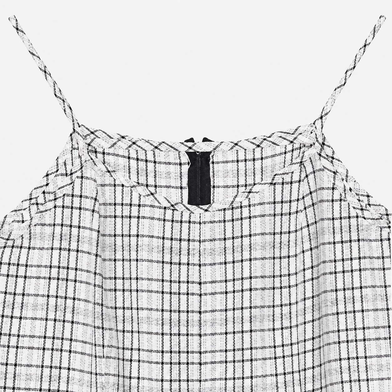 CHECK STRAP SLIP ONEPIECE-WHITE 7