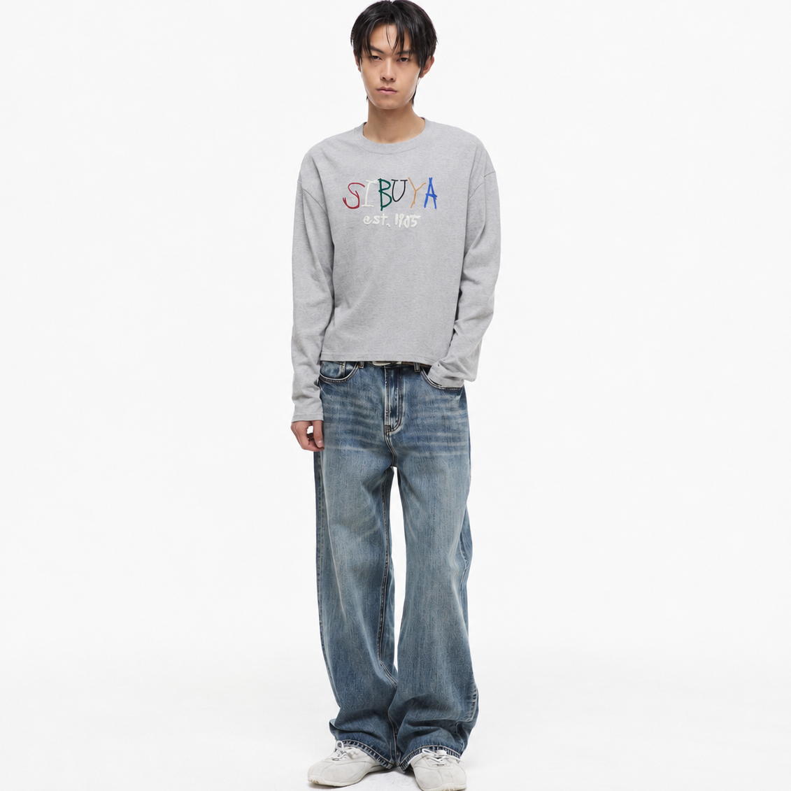Relax Wide Denim Pants-BLUE 2