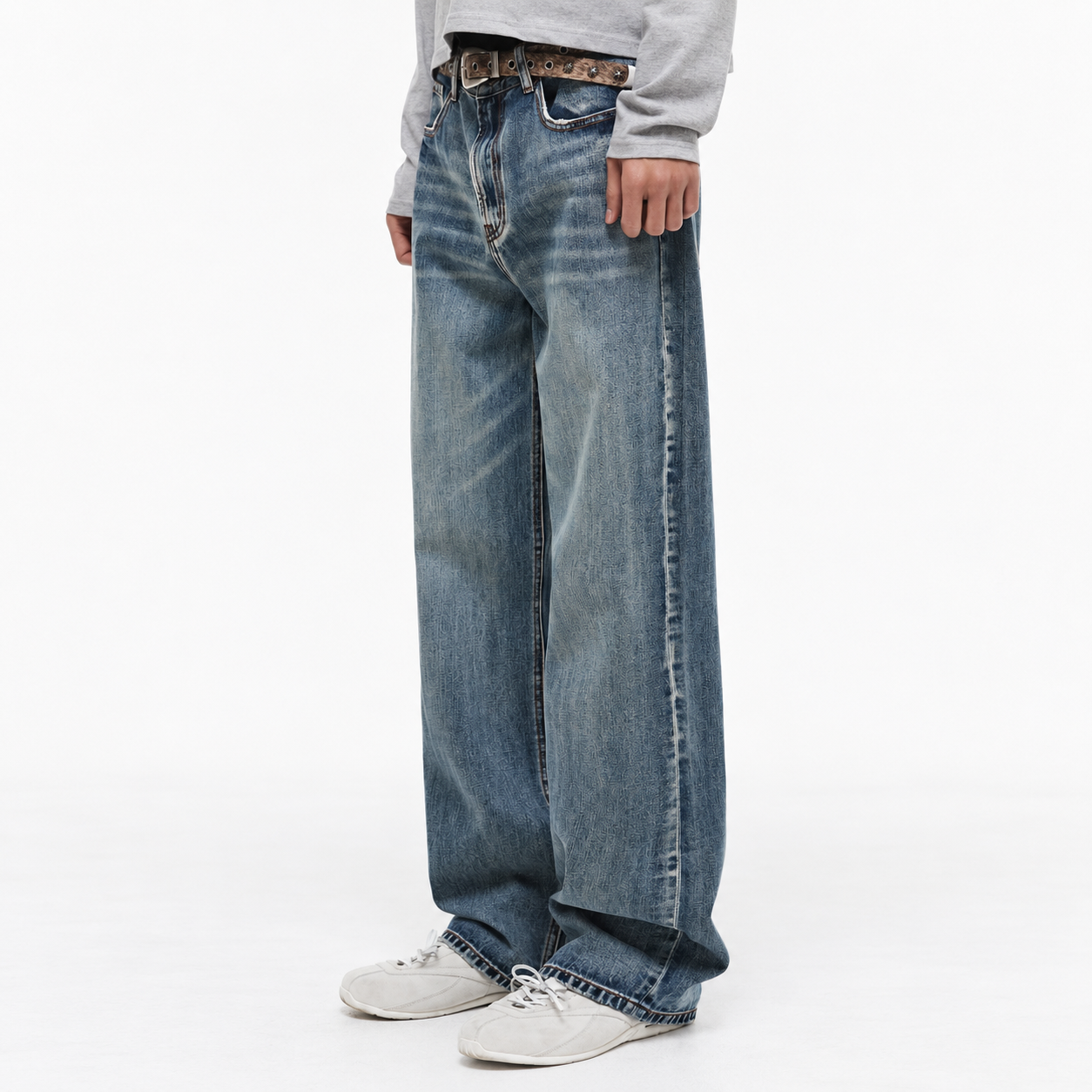 Relax Wide Denim Pants-BLUE 5