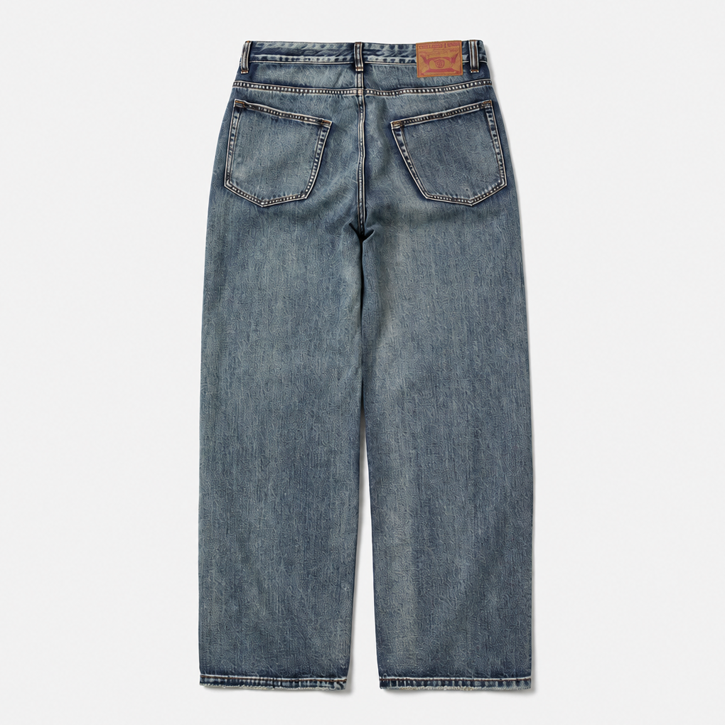 Relax Wide Denim Pants-BLUE 6