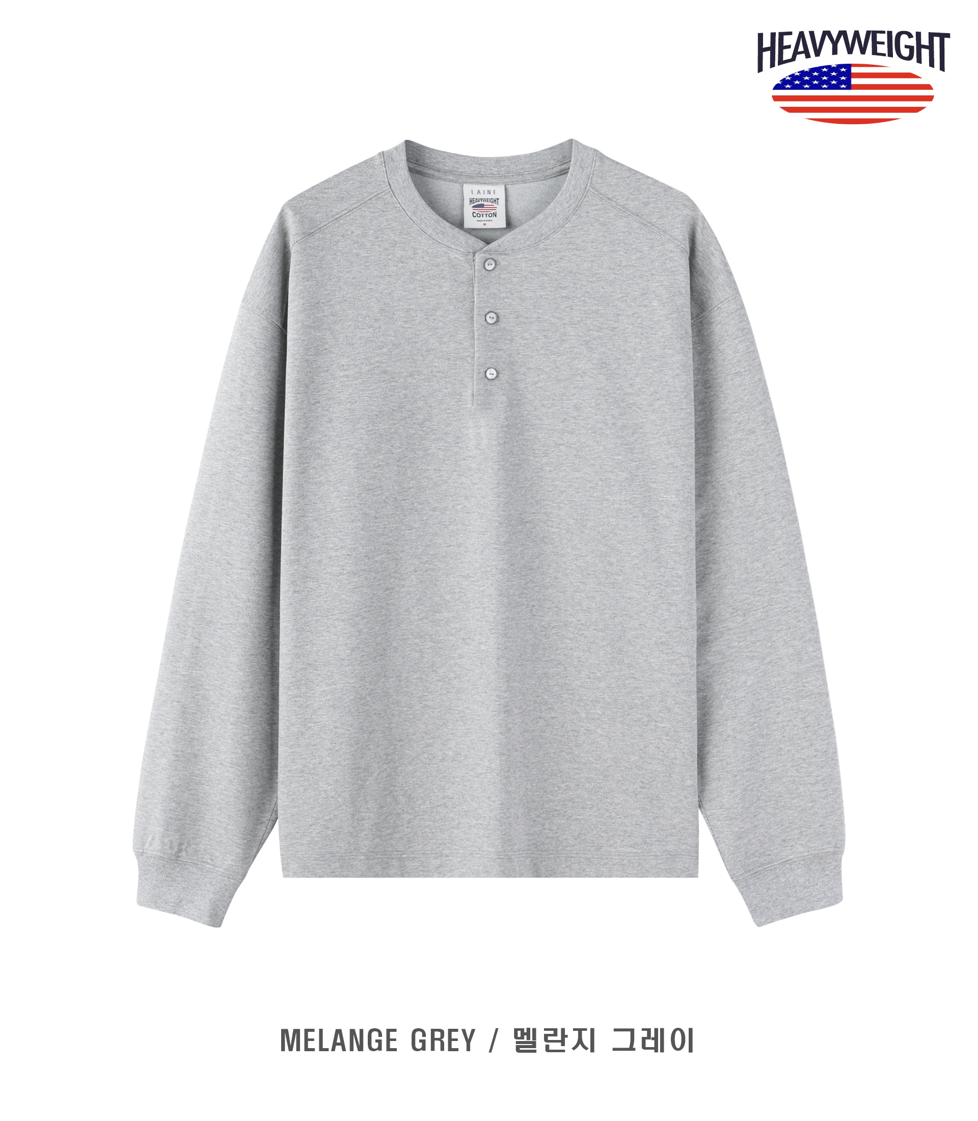 Heavyweight Henley Neck Semi-Oversized Long Sleeve T-Shirt 6