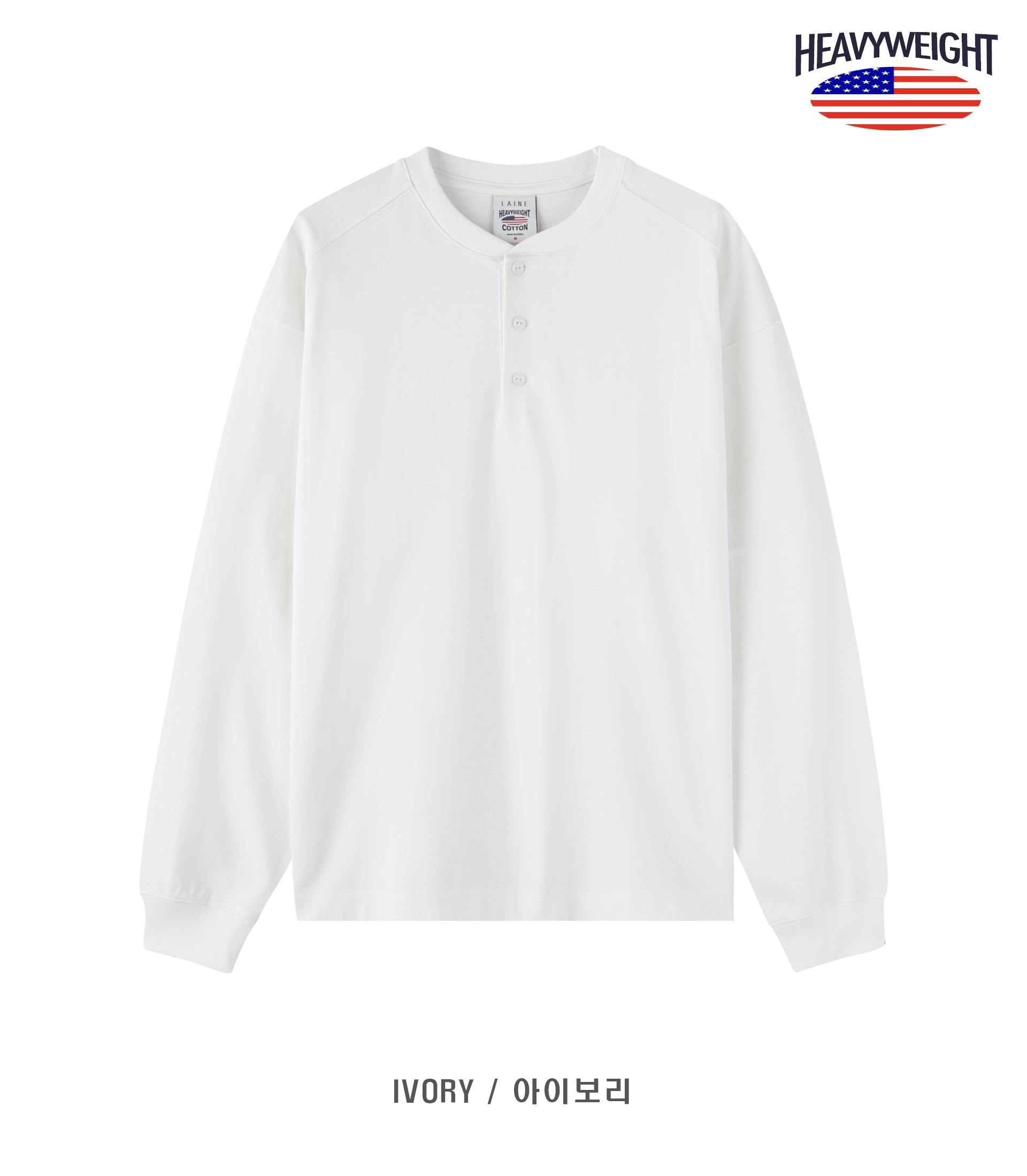 Heavyweight Henley Neck Semi-Oversized Long Sleeve T-Shirt 8