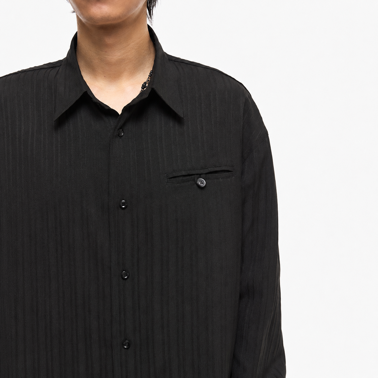 Crinkle Wire Shirt-BLACK 4