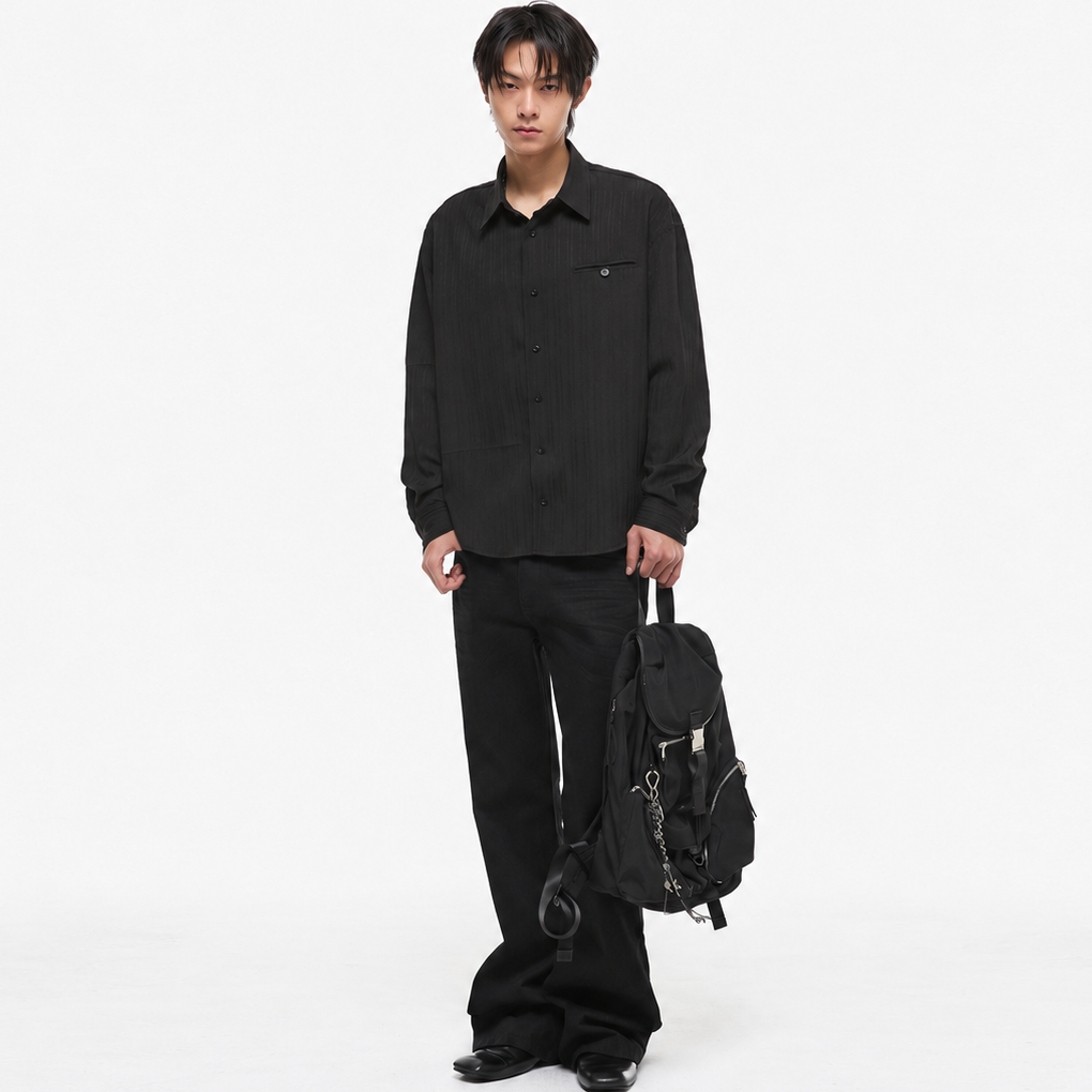 Crinkle Wire Shirt-BLACK 5