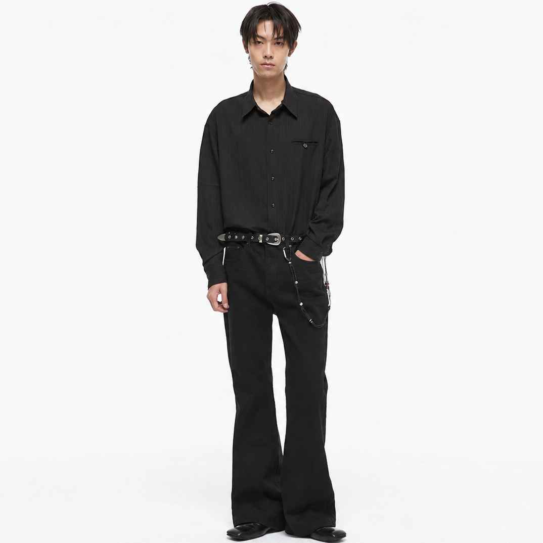 Crinkle Wire Shirt-BLACK 6