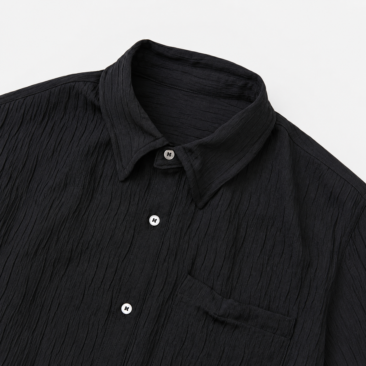Crinkle Wire Shirt-BLACK 7