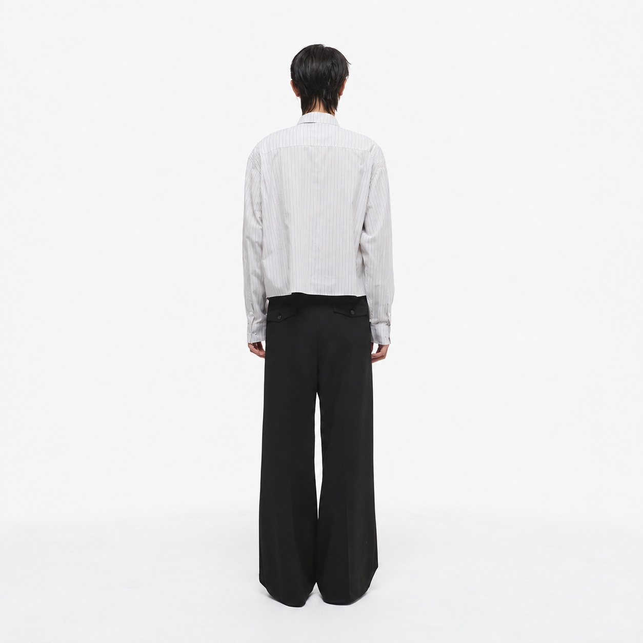 Stripe Crop Shirt-IVORY 3