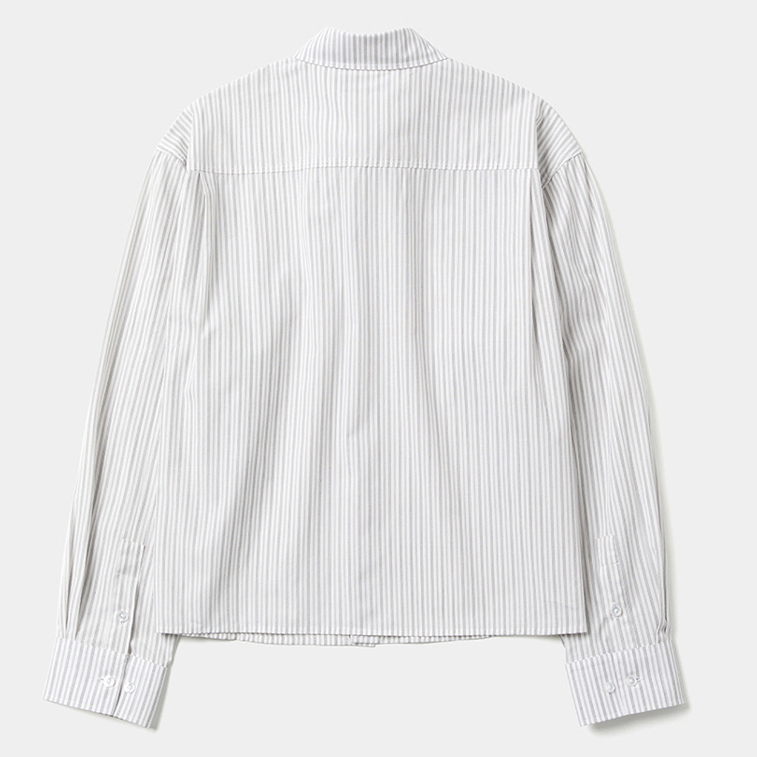 Stripe Crop Shirt-IVORY 5